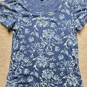 Lucky Brand Blue Floral Tee